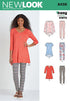 NEW LOOK Patterns Misses' Knit Tunics with Leggings Size A (XS-S-M-L-XL) 6439...