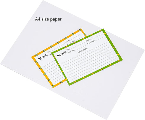Recipe Cards 75 PCS 4x6inch Double Sided Thick Card Stock 5 Fruit Design Fit with Recipe Binder Recipe Box Gift for Bridal Shower Wedding Housewar...