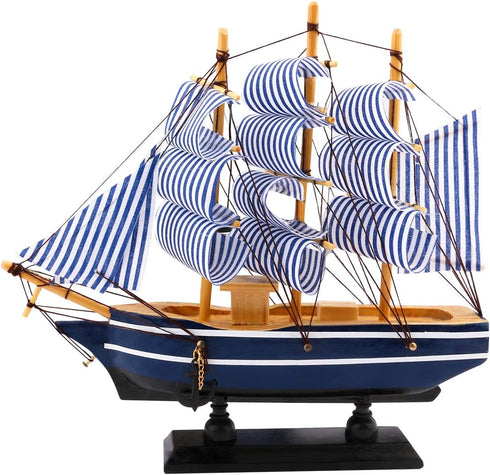 Dedoot Sailboat Model Decor, Wooden Sailing Boat Nautical Decor 7"x8" Model Ship for Ocean Theme Party and Room Decoration, Photo Props...