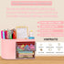 Cute Pen Organizer with Drawer, Multi-Functional Small Desktop Accessories Organizers, Pencil Holder for Desk Office Art Supplies (Rounded Desk Or...