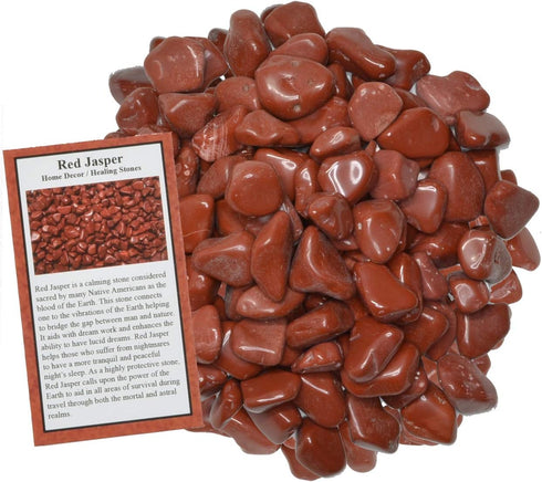 Hypnotic Gems Materials: 1/2 lb Red Jasper Tumbled Stones - Grade 1 - XSmall - 0.5" to 1" Avg. - Bulk Natural Rocks Polished Gemstone Supplies for...