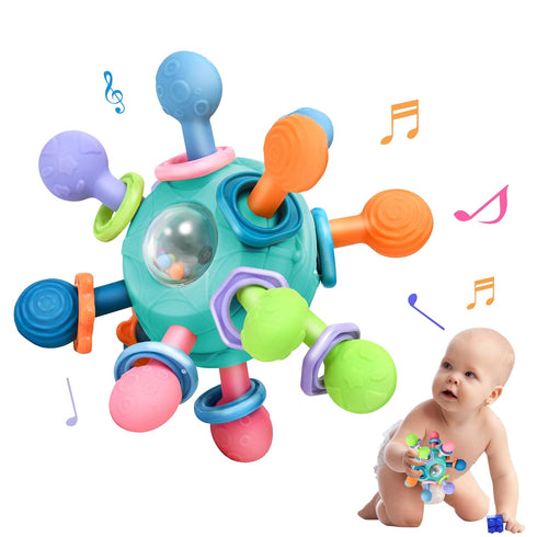 Baby Montessori Teething Toys for 0-6 6-12 Months BPA Free Sensory Toys for Babies 0 3 6 9 12 18 Months Newborn Infant Learning Developmental Chew...