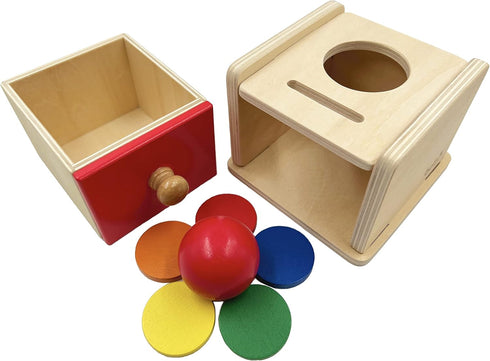 Dailyfunn Montessori Toys Coin&Ball 2-in-1 Drop Box Object Permanence Box for Infant Baby Preschooler 6-24 Months...