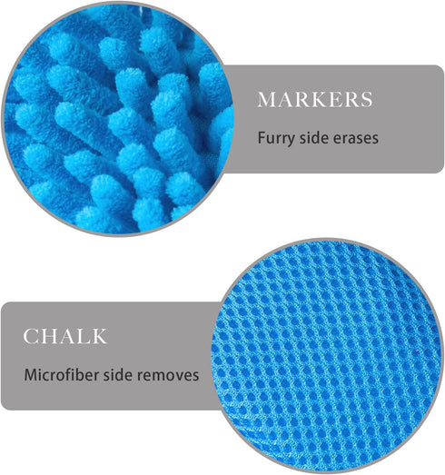 4 Pieces Microfiber Shag Whiteboard Eraser Shag Washable Dry Eraser Board Eraser for Chalk, Classroom Teacher Supplies, Home and Office (Grey)...