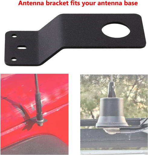 2 Pcs Black Antenna Mount 3/4" Hole Thick Steel Mobile Antennas Brackets for UHF VHF Ham NMO Antenna Mounts Between Hood and Fender (Black)...