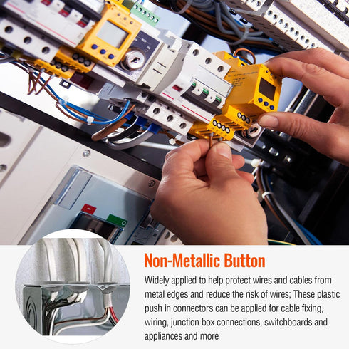 120 Pcs 3/8-1/2 Inch Electrical Box Cable Connectors, Non-Metallic Button Push in Wire Connectors, Electrical Conduit Fittings Junction Box Connec...