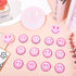 Whaline 12Pcs Pink Smile Face Resin Refrigerator Magnets Pink Preppy Decorative Fridge Magnetic Stickers Cute Locker Magnets for Kitchen Dishwashe...
