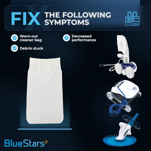 BlueStars P30X022MF/PBW022MF Pool Vacuum Cleaner Micro Filter Bags - Compatible with Water Tech, Catfish, Max CG, Aqua Broom & Other Inground or A...