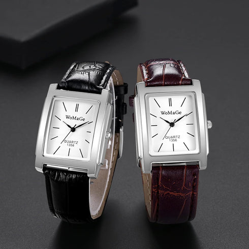 Avaner Men's Square Watch, Vintage Leather Cuff Watch, Roman Numeral Analog Quartz Wristwatch, Leather Strap Classic Retro Watch...