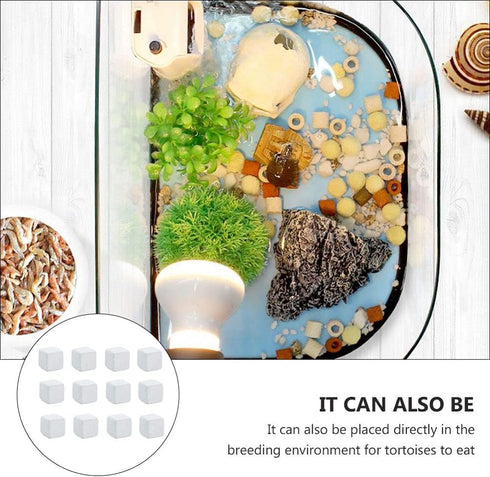 NUOBESTY 24pcs Fish Tank Calcium Stone Calcium Mineral Reptiles Molar Cube Calcium Supplement Grinding Rock Block for Freshwater Aquarium Tank...