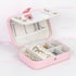 FUNARTY Travel Jewelry Box Organizer, Pink Jewelry Case Initial Jewelry Boxes Jewelry Organizer Travel Essentials Birthday Gifts for Women Teen Gi...