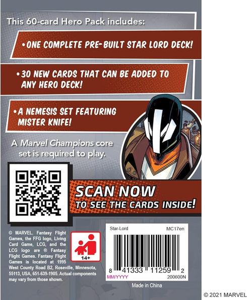 Marvel Champions The Card Game Star-Lord HERO PACK - Superhero Strategy Game, Cooperative Game for Kids and Adults, Ages 14+, 1-4 Players, 45-90 M...