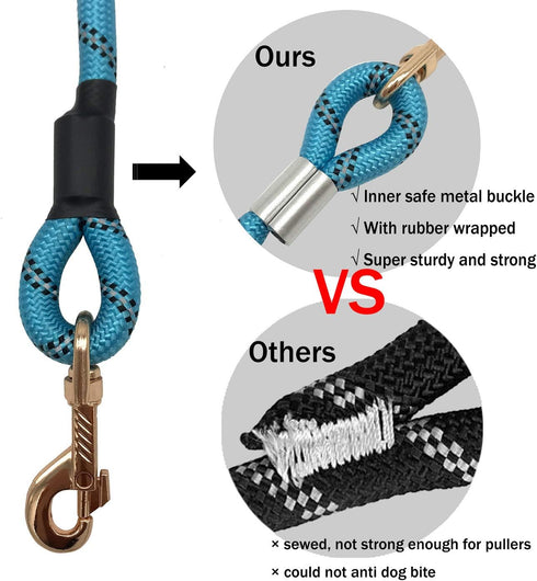 Nylon Strong Dog Rope Lead Reflective Training Dog Leash with Soft Handle 5-20 FT Long Green (Dia:0.5" 8FT)...