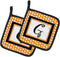 Caroline's Treasures CJ1033-GPTHD Letter G Initial Monogram - Orange Polkadots Pair of Pot Holders Kitchen Heat Resistant Pot Holders Sets Oven Ho...
