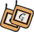 Caroline's Treasures CJ1033-GPTHD Letter G Initial Monogram - Orange Polkadots Pair of Pot Holders Kitchen Heat Resistant Pot Holders Sets Oven Ho...