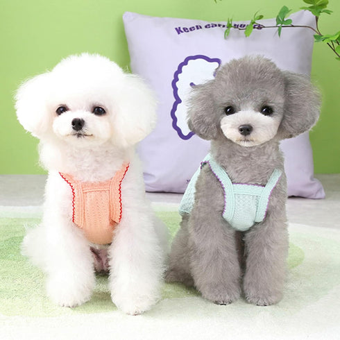 2 Pieces Pet Clothes Summer Dog Dress Flower Embroidery Puppy Vest Cute Dog Cat Shirt Soft Breathable Pet Outfit for Small to Medium (Large)...