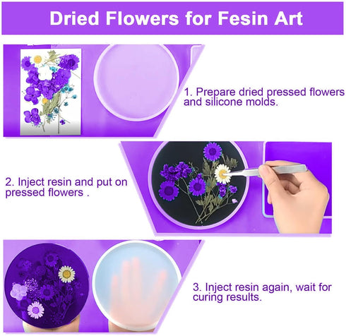 Dried Pressed Flowers for Resin, Real Pressed Flowers Dry Leaves Bulk Natural Herbs Kit for Scrapbooking DIY Art Crafts, Nails Décor, Epoxy Resin ...