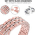Bands Compatible with Fitbit Versa 2/Versa Lite/Versa, Women Replacement Metal Rhinestone Bling Bracelet Wristband, Rose Gold...