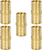 JUWO 3/4" PEX Coupling, PEX Fitting for Plumbing Repairs, Sturdy and Durable Brass Crimp Fitting (5 Pack)...