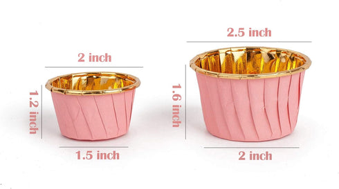 GOLDEN APPLE, Aluminum Foil Paper Mini Cake Baking Cups 50 pcs, Muffin Cupcake Baking Mold Cup Liners Baking Cups for Party Wedding Festival, cupc...