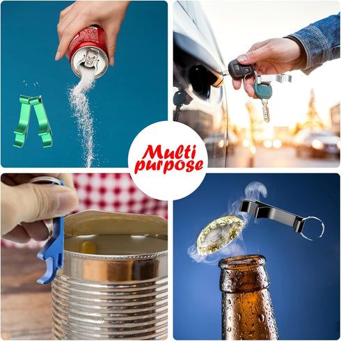 10 PCS Beer Bottle Openers Keychain for men, Metal jar Opener Soda Beverage Can Opener with KeyRing bulk Pocket Bottle Opener(grey)...