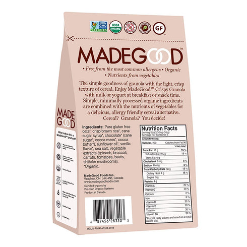 Made Good Crispy Light Granola NutFree Gluten Free, Allergy Friendly, USDA Certified Organic Ingredients, Vegan, NonGMO Nutrients from a Full Serv...