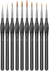 10Pcs Micro Paint Brushes Set with Triangular Handles - For Acrylic, Watercolor, Crafts, Models...