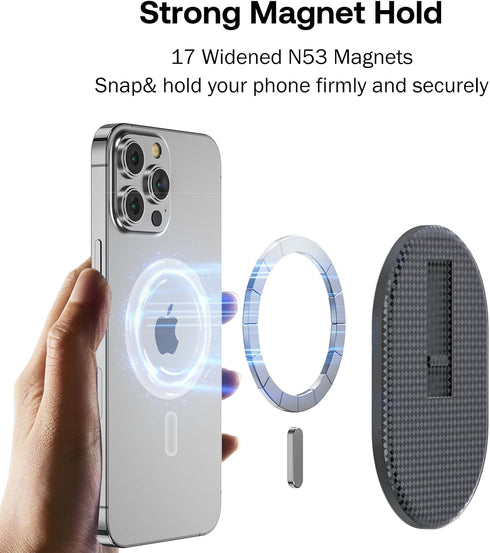 AUROX Magnetic Phone Grip Holder for MagSafe, Phone Grip Strap Holder as Kickstand, Magnetic Finger Phone Grip Stand Holder, Compatible with iPhon...
