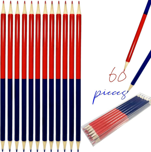 60 Pieces Red and Blue Pencils Erasable Checking Pencils Pre-Sharpened #2 HB for Checking Marking Map Tests Grading...