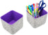 2-Piece Office Drawer Organizer bins for School Dorm Home Kitchen bathroom bedroom Closet Cabinet Desk Junk storage boxes (Purple)...