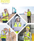 PACIFIC 10 Pockets Safety Vest for Men, 3M High Visibility Reflective Strips with Pockets and Zipper, ANSI Class 2, Yellow, Medium...