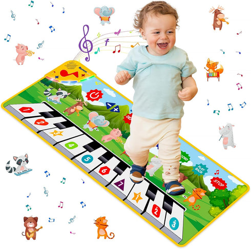Kids Musical Piano Mats, Dance Mat Gifts Toys for 1 2 3 4 5 6 Year Old Girls Boys Kids Playmat for Toddlers Baby Musical Mats Instruments Educatio...