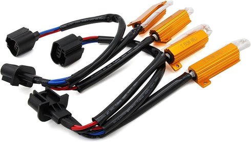 Alla Lighting H13 9008 50W 6Ohm Error Free LED Lights Load Resistor Adapter Fix Flashing Blinking Canbus Bypass Wiring Harness Decoder for Upgradi...