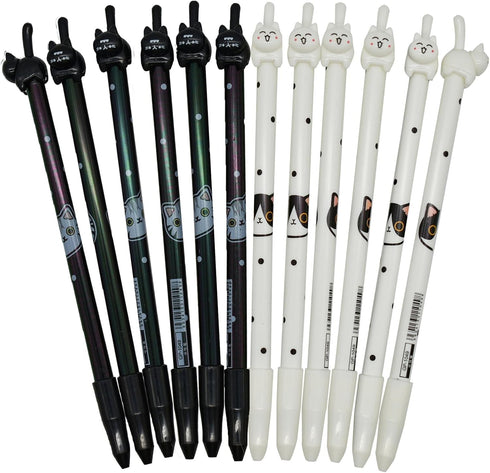 30PCS Kawaii Cat Pens Cat Tail Gel Pen For Cat Lovers Cute Animal Pens Fun Black Ink Rollerball Pens For Desk Decoration School Office Accessories...