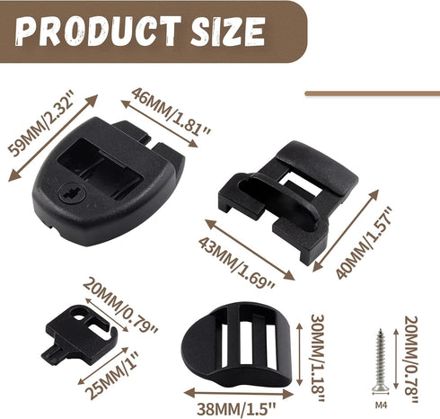 4 Sets Spa Tub Cover Clip Replacement Kit, Spa Hot Tub Cover Clip Lock Kit Replace Broken Latches Repair Kit for Spa Cover Straps with Keys & Hard...