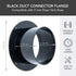Dryer Vent Wall Plate (4 Inch, Black) Plastic Duct Connector Flange for Ventilation Straight Pipe, Cooling and Heating. Small Through The Wall Trim Collar Ducting with Mounting Plate Quick Connect
