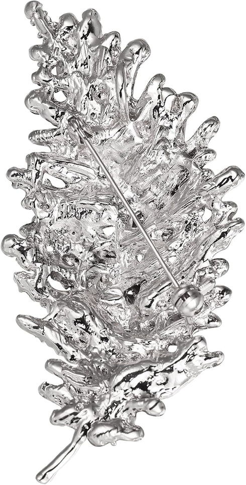 EVER FAITH Gala Round Austrian Crystal Brooch Pin, Vintage Inspired Leaf Marquise Brooch for Women...