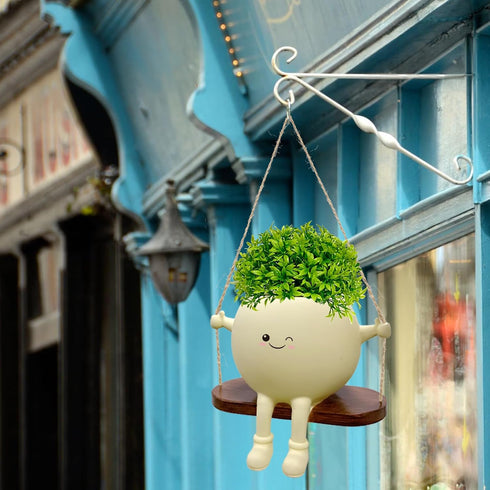 Face Plant Pot,Succulent Pots,Small Flower Pots,Gift Planter with Drainage Hole,Unique Cute Plastic Flower Pot with Face,Novelty Planter,Hanging P...