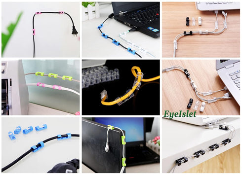Self-Adhesive Cable Clips Organizer Drop Wire Holder Cord Management, Pack of 20 (White, 0.27 inch)...