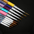 Mudder 10 Pieces 3D Nail Brushes Set Nail Liner Ombre Brush Nail Painting Design Pen Brushes Acrylic Rhinestone Handles Nail Pens...