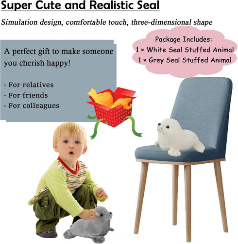 2PCS 9" Seal Plush Stuffed Animal Cute Seal Toy Pillow Kawaii Doll Gifts for Kids...