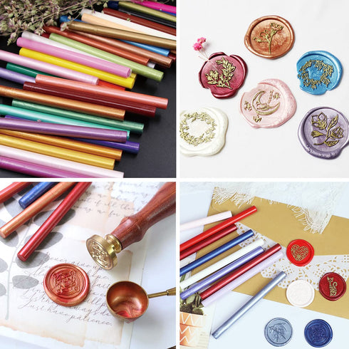 Wax Seal Kits, Wasole 40Pcs Gold Sealing Wax Sticks with Glue Gun + 2Pcs Wax Seal Pens for Wax Seal Stamp, Great for Wedding Invitations, Birthday...