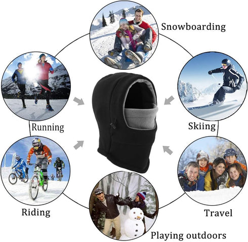 Balaclava Ski Mask 2 Pcs - Windproof Warmer Fleece Adjustable Winter Mask for Men Women...