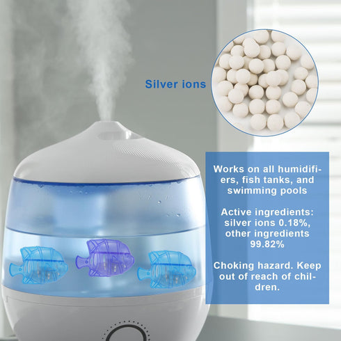 16pcs Humidifier Tank Cleaner, 2.52x1.57x1.06 Inch Humidifier Cleaner Fish Demineralization Cleaning Ball Humidifier Filter Replacement for Protec...