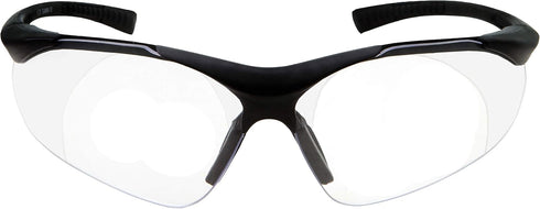 grinderPUNCH Full Lens Magnification Safety Glasses with Black Frame | Clear Lens | | Magnifying Reading Eyewear...