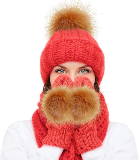 Bememo 14 Pieces Faux Fur Pom Pom Balls for Hats DIY Faux Fur Pompom with Elastic Loop for Hats Shoes Scarves Gloves Scarves Bag Key Chain Charms ...