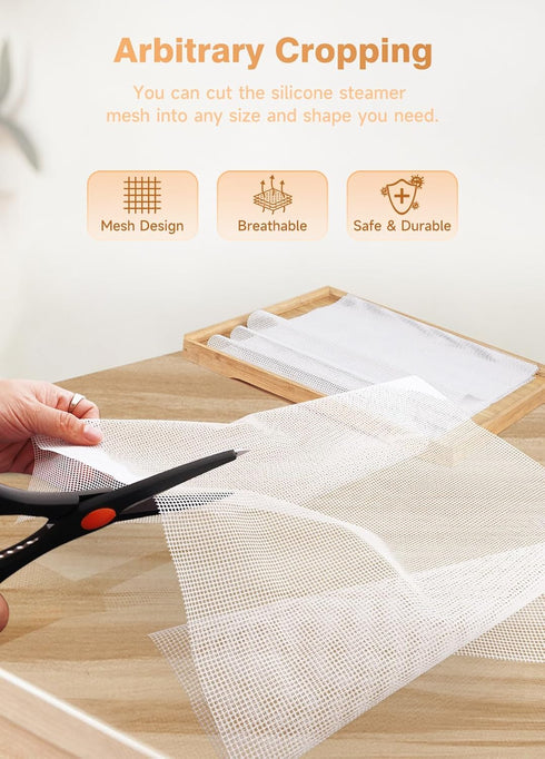 6 Pack Silicone Dehydrator Sheets (14 x 21 Inch) Premium Non-Stick Silicone Mesh Mat for Fruit Food Dehydrator Reusable Dehydrator Tray Liners for...
