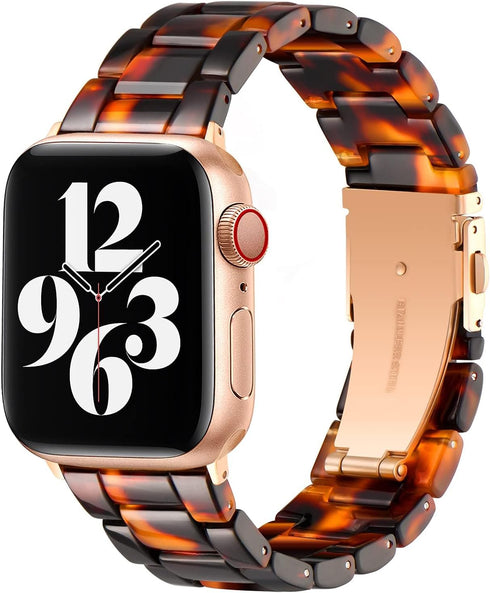 Bestig Compatible with Resin Apple Watch Band 38mm 40mm 41mm 42mm-Series 10, Stainless Steel Buckle Waterproof Replacement Strap for iWatch Ultra ...