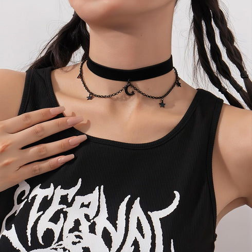 AOEDEJ Moon Choker Necklace Chain Choker Necklace Spider Necklace Choker Goth Choker Necklace Black Choker Necklace for Women...
