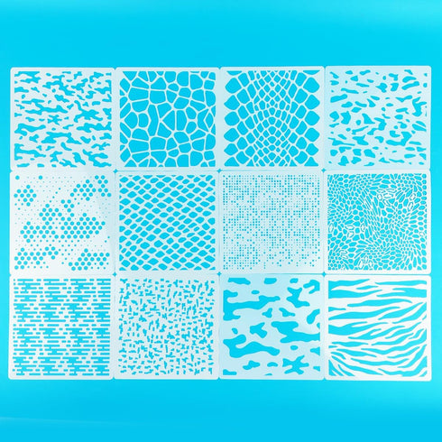 12 Pcs Camo Print Stencils, 6x6 in Camouflage Stencils for Spray Paint Reusable Digital Camo Pattern Stencils for Painting on Wood Boat Canvas Pap...